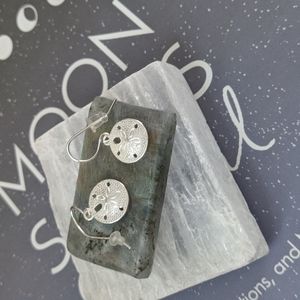 Sand dollar earrings sterling silver